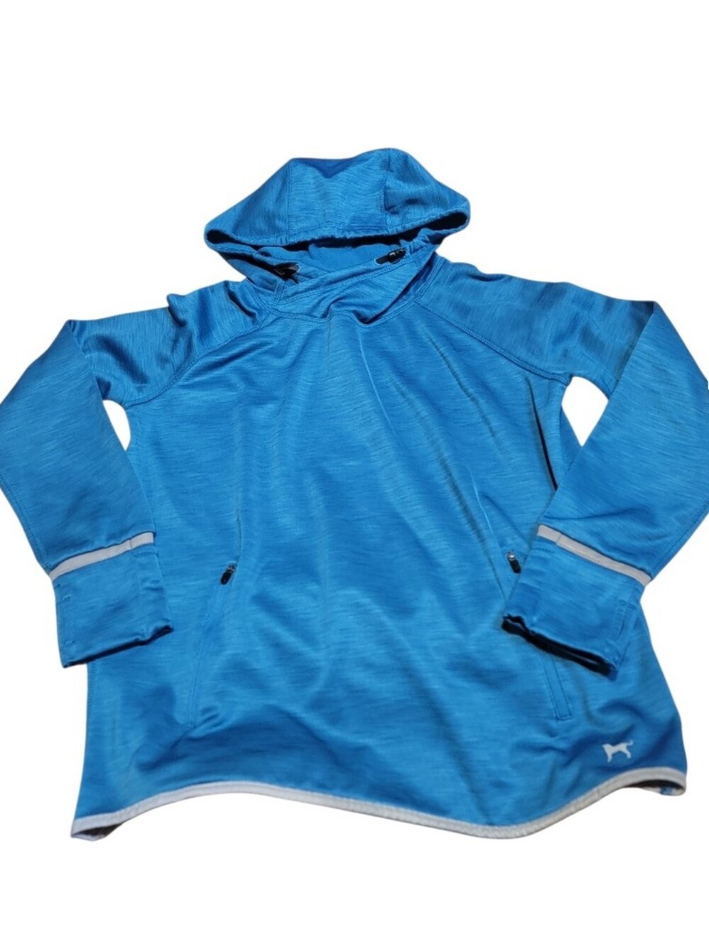 The Black Dog Womens Light Blue Active Hooded Sweatshirt